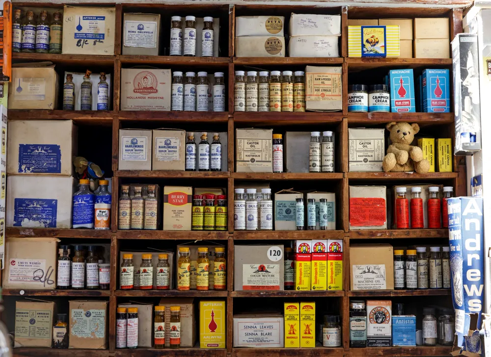 The pharmacy shelves